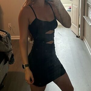 Shein ruched and cut out bodycon dress